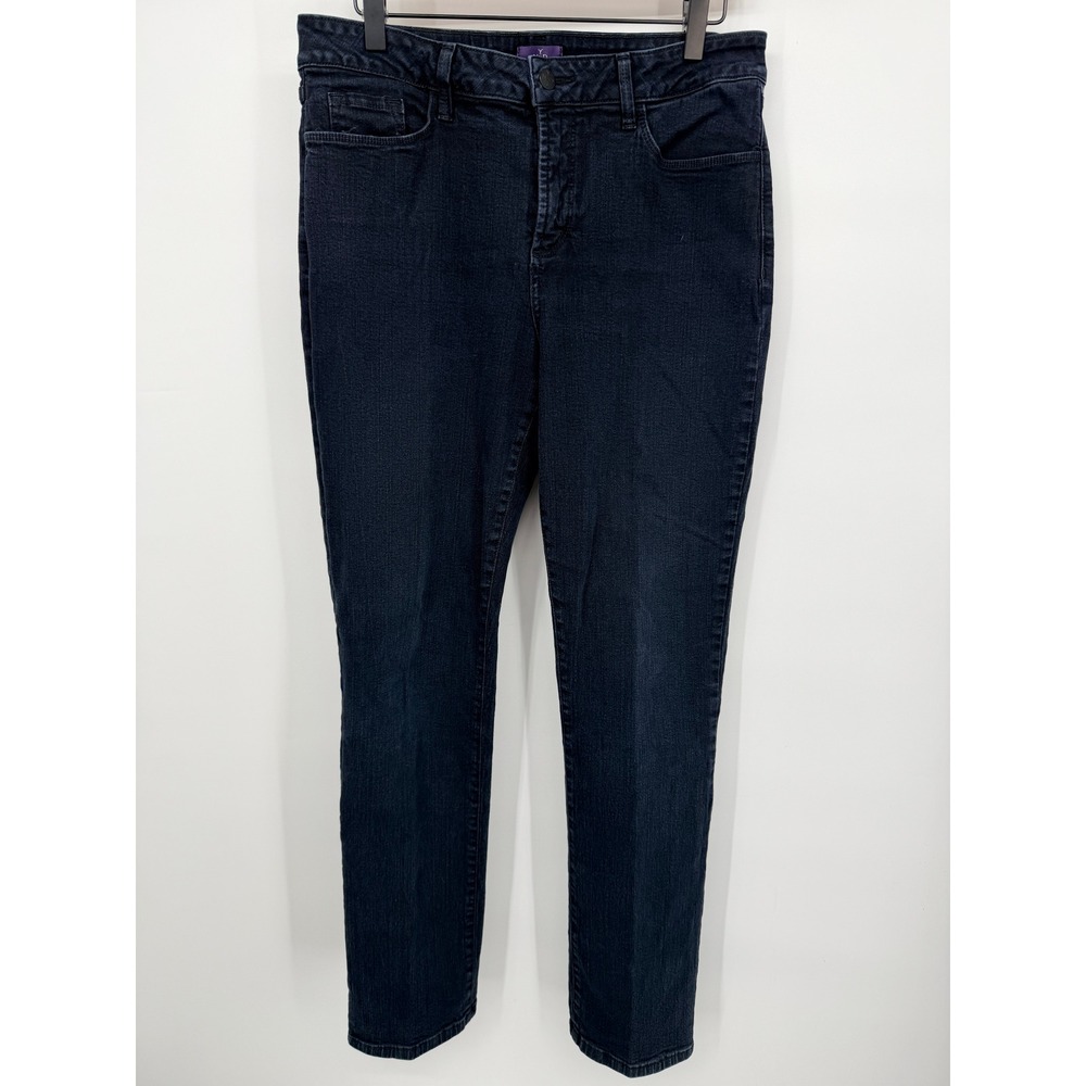 NYDJ Skinny Jeans Womens 12 Dark Blue Good Stretch Denim Slimming Fit
